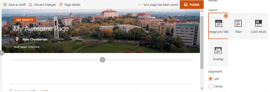 New Modern Page Title/Banner Layouts in SharePoint Online/O365