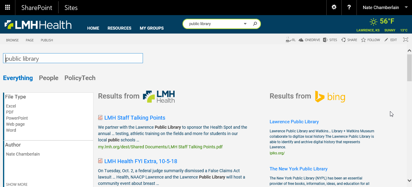Add Bing search results to SharePoint results