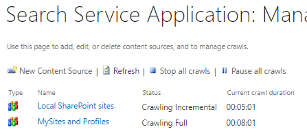 Manually start a full or incremental crawl of an on-prem content source in SharePoint