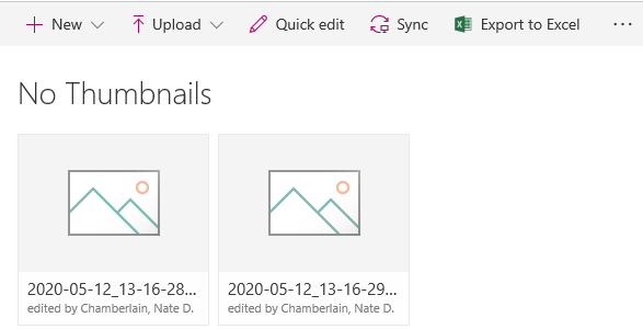 Image thumbnails not showing in SharePoint Server 2019 modern/new library experience